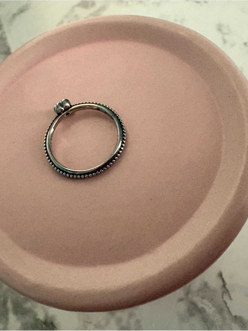 Pandora Silver Heart Ring with Clear (White) Stone
